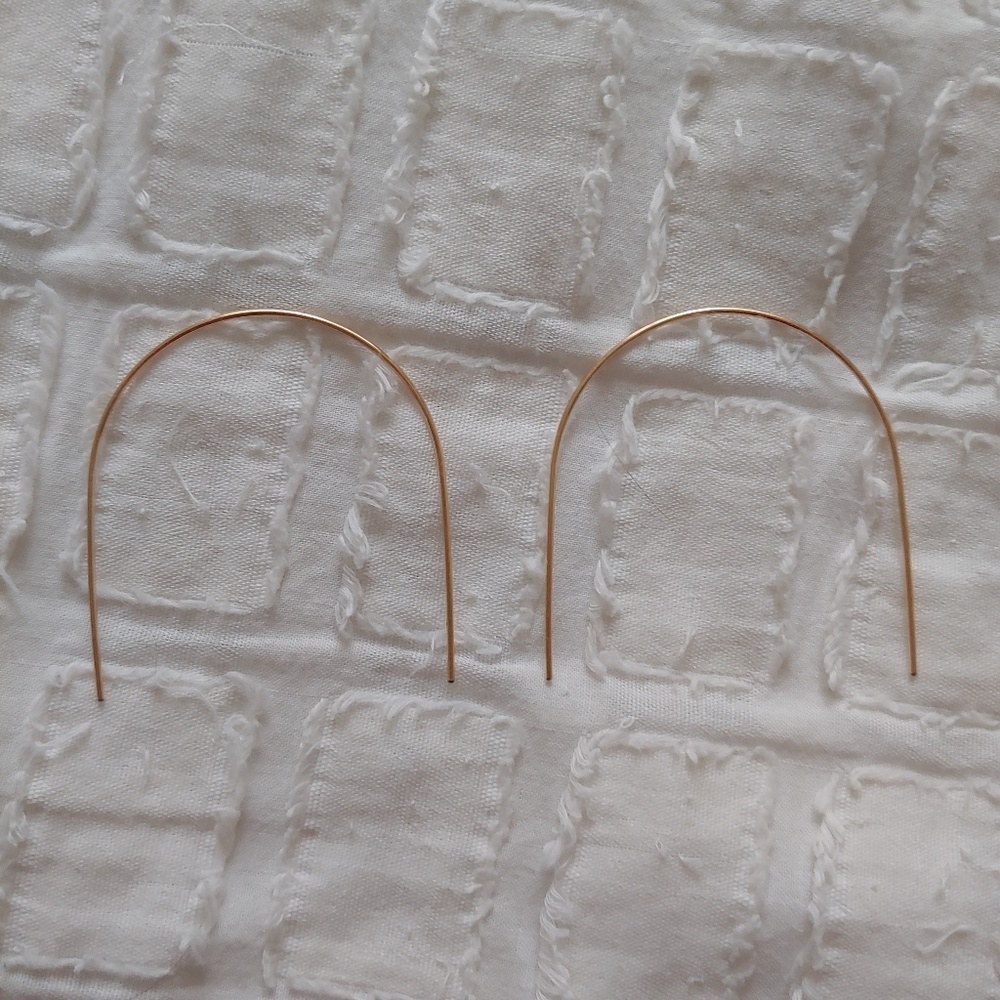 Delicate hand-made 14k gold filled arch earrings